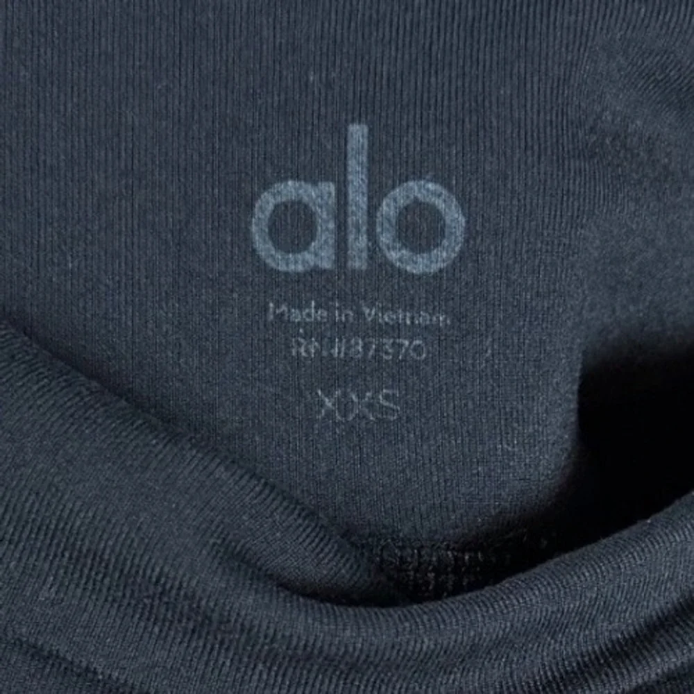 Alo Yoga High Waist Mesh Panel Leggings Black XXS Activewear Workout Crop